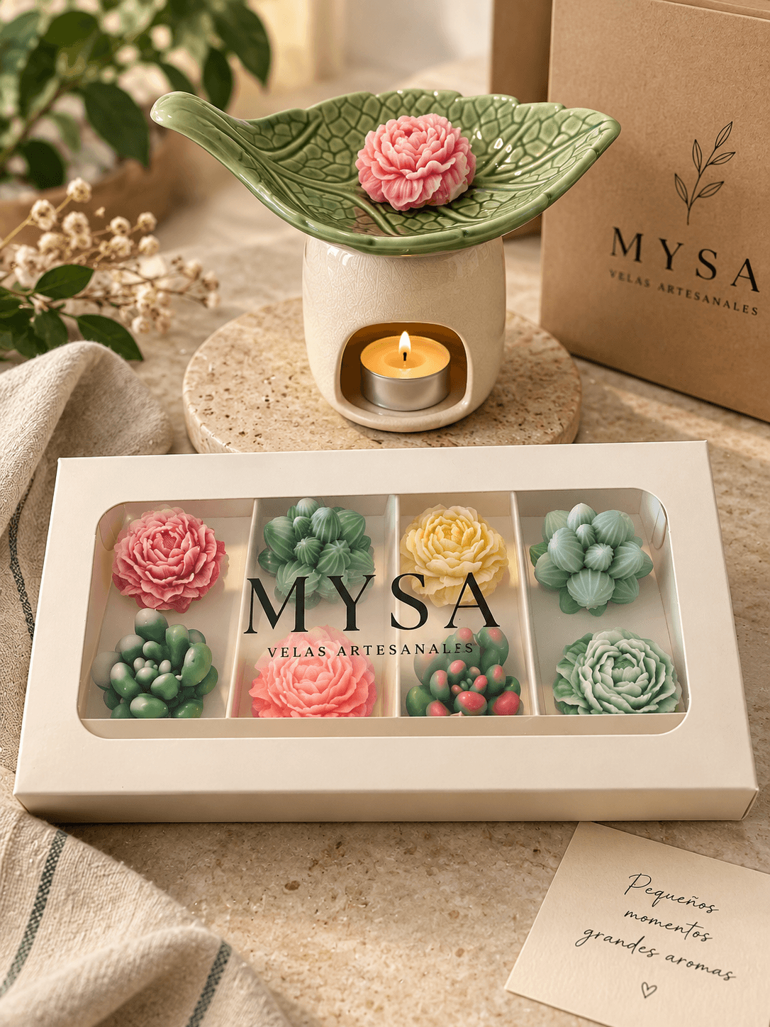 Humidificador + Wax Melts, vela artesanal MYSA